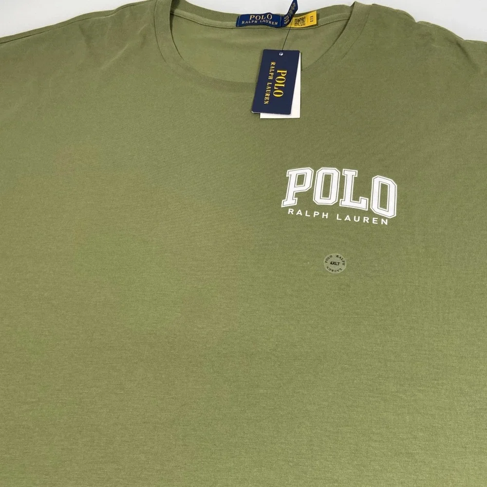 Polo Ralph Lauren Mens 4XLT Green T-Shirt NEW Graphic Logo Tall FLAW